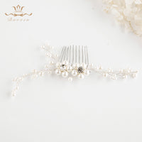 Gold/Silver Pearls Brides Hair Combs Silver Hair Sticks Evening Head Wear Wedding Hair Accessories