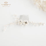 Gold/Silver Pearls Brides Hair Combs Silver Hair Sticks Evening Head Wear Wedding Hair Accessories