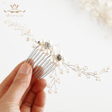 Gold/Silver Pearls Brides Hair Combs Silver Hair Sticks Evening Head Wear Wedding Hair Accessories