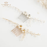 Gold/Silver Pearls Brides Hair Combs Silver Hair Sticks Evening Head Wear Wedding Hair Accessories