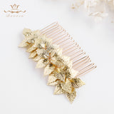 Gold/Silver Leaves Brides Hair Combs Hair Sticks Evening Head Wear Wedding Hair Accessories