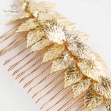 Gold/Silver Leaves Brides Hair Combs Hair Sticks Evening Head Wear Wedding Hair Accessories