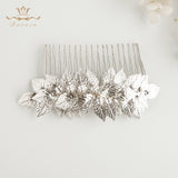 Gold/Silver Leaves Brides Hair Combs Hair Sticks Evening Head Wear Wedding Hair Accessories