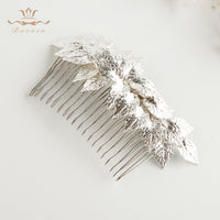 Gold/Silver Leaves Brides Hair Combs Hair Sticks Evening Head Wear Wedding Hair Accessories