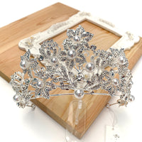 Baorque Gold Crystal Bridal Tiaras Crowns Pearls Wedding Crystal Headpieces Evening Hair Jewelry asw6962