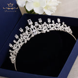 Luxurious Sliver Full Zircon Sparkling Brides Crowns Tiaras Plated Crystal Wedding Dresses Hair Accessories