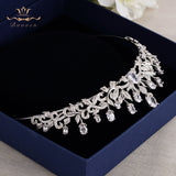 Luxurious Sliver Full Zircon Sparkling Brides Crowns Tiaras Plated Crystal Wedding Dresses Hair Accessories