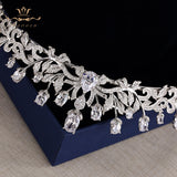 Luxurious Sliver Full Zircon Sparkling Brides Crowns Tiaras Plated Crystal Wedding Dresses Hair Accessories