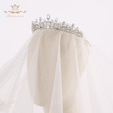 Luxurious Sliver Full Zircon Sparkling Brides Crowns Tiaras Plated Crystal Wedding Dresses Hair Accessories