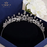 Luxurious Sliver Full Zircon Sparkling Brides Crowns Tiaras Plated Crystal Wedding Dresses Hair Accessories