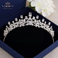 Gold/Silver Full Zircon Sparkling Brides Crowns Tiaras Plated Crystal Wedding Dresses Hair Accessories